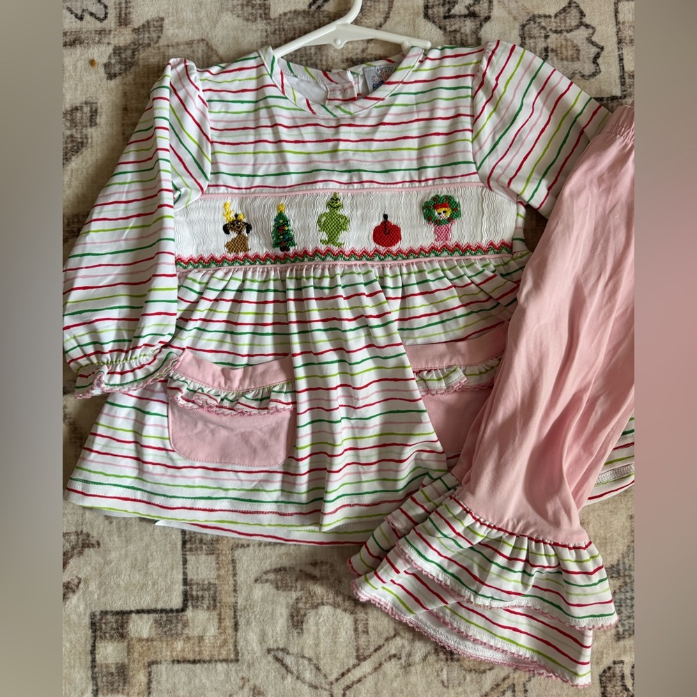 Smocked Grinch Pants Set